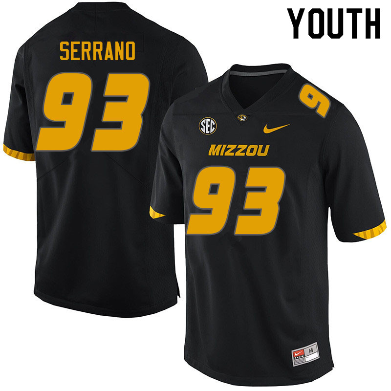Youth #93 Andrew Serrano Missouri Tigers College Football Jerseys Sale-Black - Click Image to Close